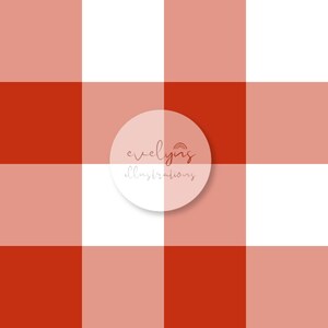 Red Gingham Seamless Pattern / Fabric Design / Surface Pattern / Digital Paper / Digital Download / Repeat Pattern