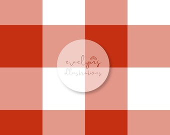 Red Gingham Seamless Pattern / Fabric Design / Surface Pattern / Digital Paper / Digital Download / Repeat Pattern