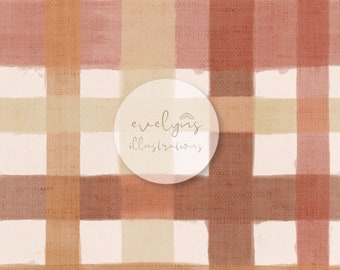 Boho Gingham Watercolour Seamless Pattern / Fabric Design / Surface Pattern / Digital Paper / Digital Download / Repeat Pattern / Digital