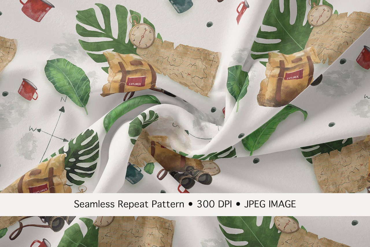 Jungle Explorer Seamless Pattern / Fabric Design / Surface Pattern ...