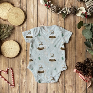 Realistic Baby Grow / Baby Grow Mock-Up | Fabric Mock-Up | Clothing Mock-Up | Flatlay | Festive Christmas | Easy to Use (6)