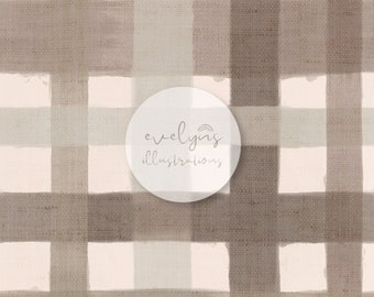 Boho Gingham Watercolour Seamless Pattern / Fabric Design / Surface Pattern / Digital Paper / Digital Download / Repeat Pattern / Digital