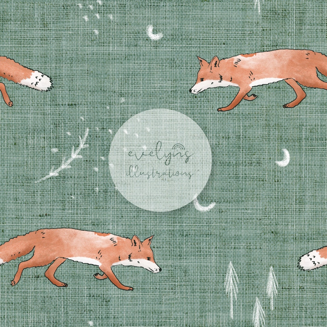 Fox Seamless Pattern / Fabric Design / Surface Pattern / Digital Paper ...