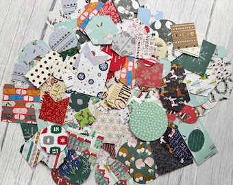 Christmas Die Cut Shapes in various patterns/colours for Crafting - Scrapbooking, Card Making, Papercrafts and Junk Journals