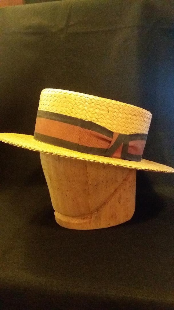 1920"s Bond Boater Skimmer Straw hat