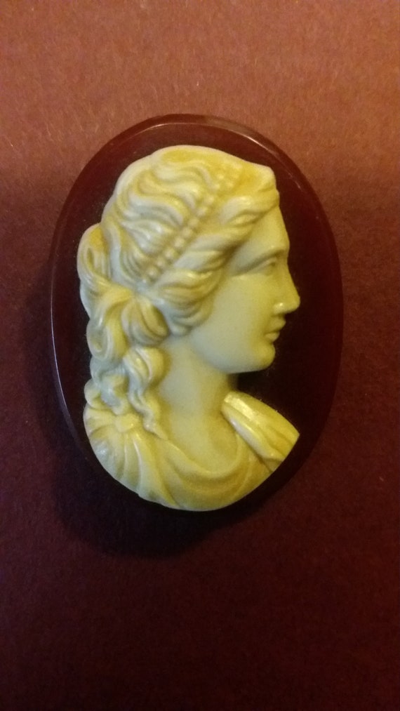Beautiful 1930's Celluloid Cameo pin,,