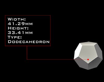 DODECAHEDRON 41mm X 33mm Orgone Casting Mold, Golden Ratio Geometry, HDPE