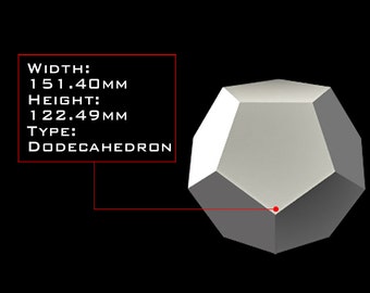 DODECAHEDRON 151mm X 122mm Orgone Casting Mold, Golden Ratio Geometry, HDPE