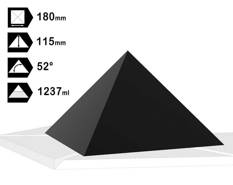 Pyramid of Giza/Cheops, 180mm Base HDPE Mold for Orgone Casting image 3