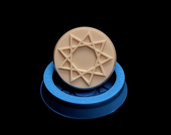 Bahai Symbol, silicone mold, 50mm diameter