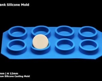 8 moldes de silicona en blanco: moldes de silicona redondos para fundición de resina, epoxi, orgonita, cera, jabón y manualidades