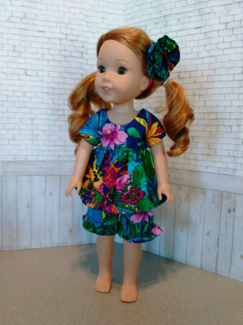 14.5/" Doll Tropical Parrot Swimsuit fits 14.5/" Doll Tropical Parrot Bathing Suit