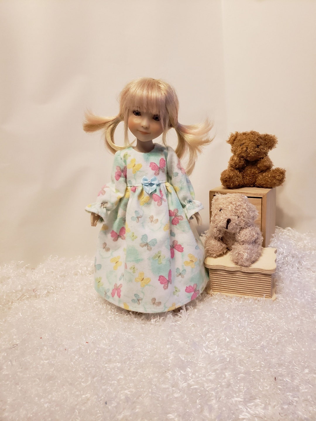 Blue Butterflies Nightgown Pajamas Special Made to Fit Etsy