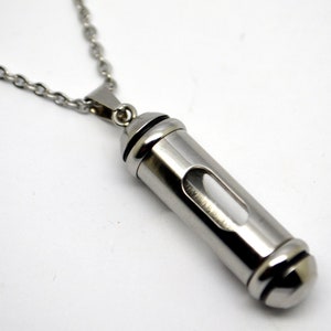 Capsule Cremation Urn Pendant - Keepsake Charm Necklace - Holds Ashes Fur Sand - Funeral Vial Memorial Jewellery Glass Transparent