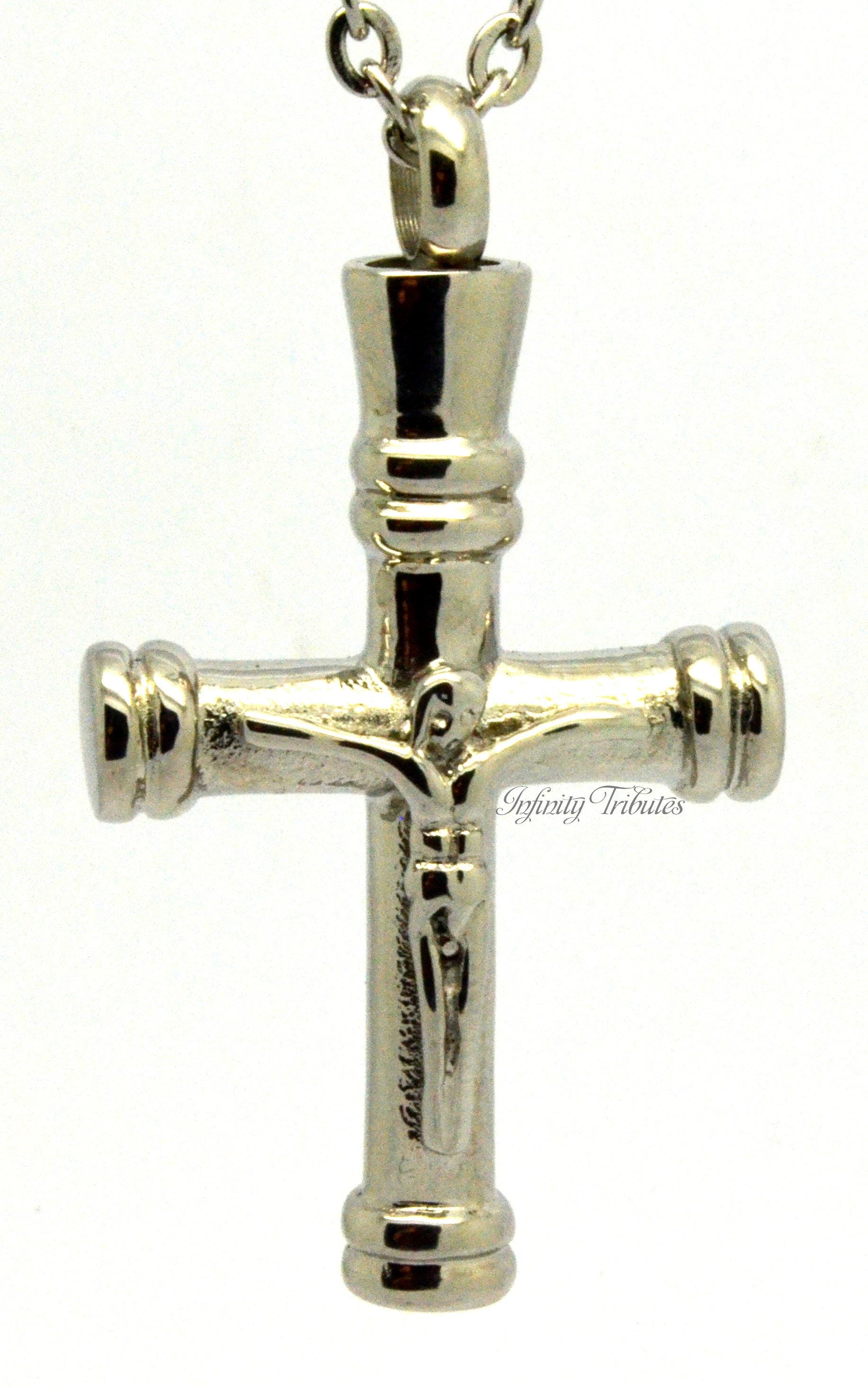 Collana Urna A Croce In Cristallo Per Ceneri – Gioiello Commemorativo In Acciaio Inox 316L Con Kit Di Riempimento, Per Ricordo Di Persone Care E Animali Domestici - 3