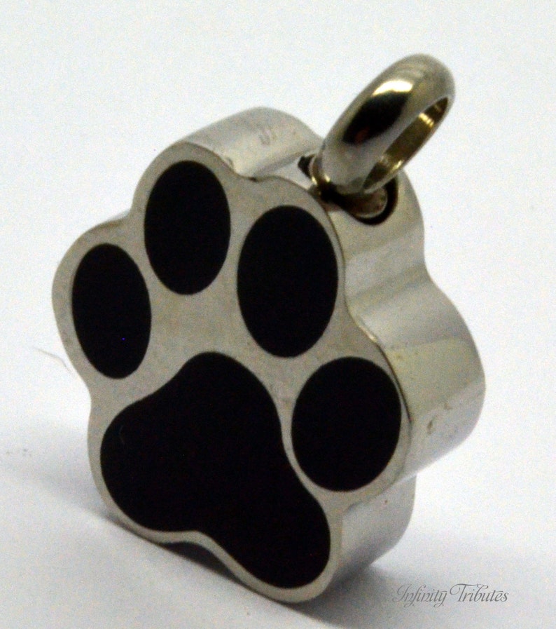 Cremation Urn Pendant Keepsake Charm Necklace Pawprint Cat Etsy