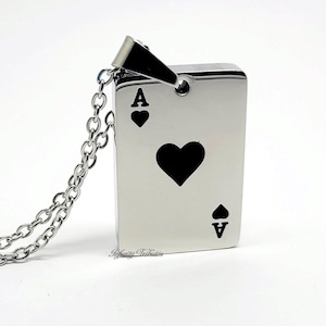 Crematie-urn Ashangerketting - Hartenaas - Begrafenisaandenken - Gravure/gepersonaliseerde/op maat gemaakte poker blackjackkaarten Casino