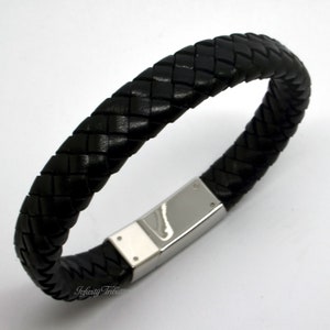 Oinsi Cremation Bracelet - Black Leather Urn Bangle For Ashes | Stainless Steel Memorial Keepsake For Men & Women