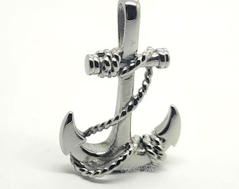 Anchor Cremation Urn Pendant - Keepsake Charm Necklace - Holds Ashes Fur Sand Vial Memorial Jewellery Engraved Personalised