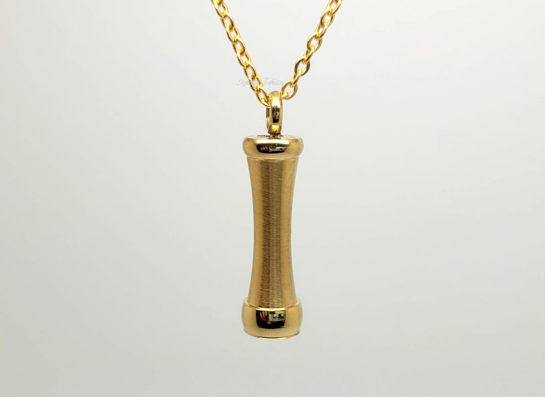 Minicremation - Collana con ciondolo urna di cremazione con cilindro cavo, ciondolo ricordo, urna per la conservazione delle ceneri, gioielli per la commemorazione, ciondolo memoriale per ceneri, per