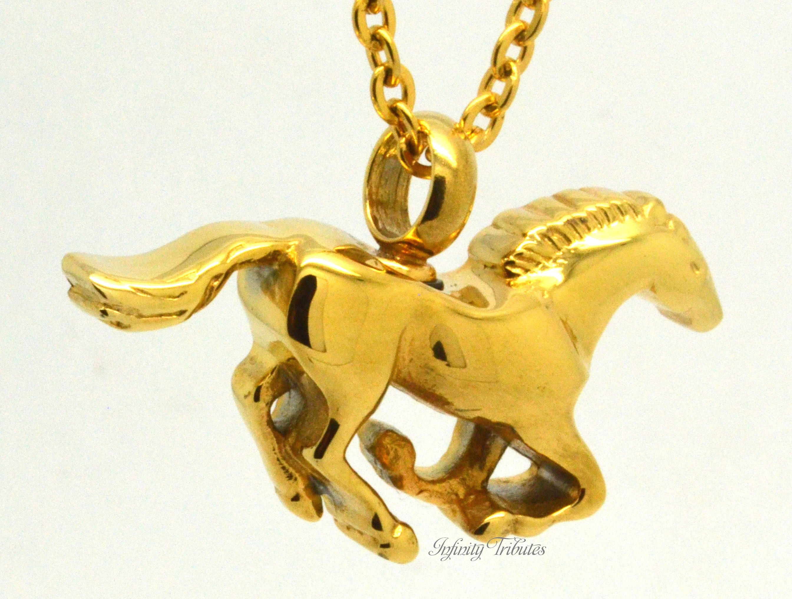 Horse Cremation Urn Pendant 24k Gold Plated Keepsake Charm Etsy UK