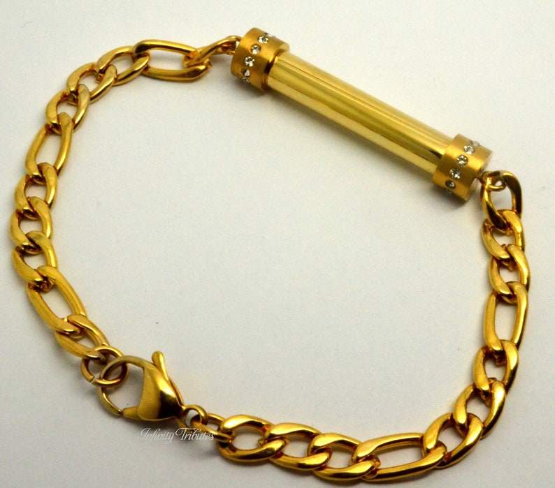 Cremation Urn Bracelet 24k Gold Plated Cylinder Keepsake Etsy