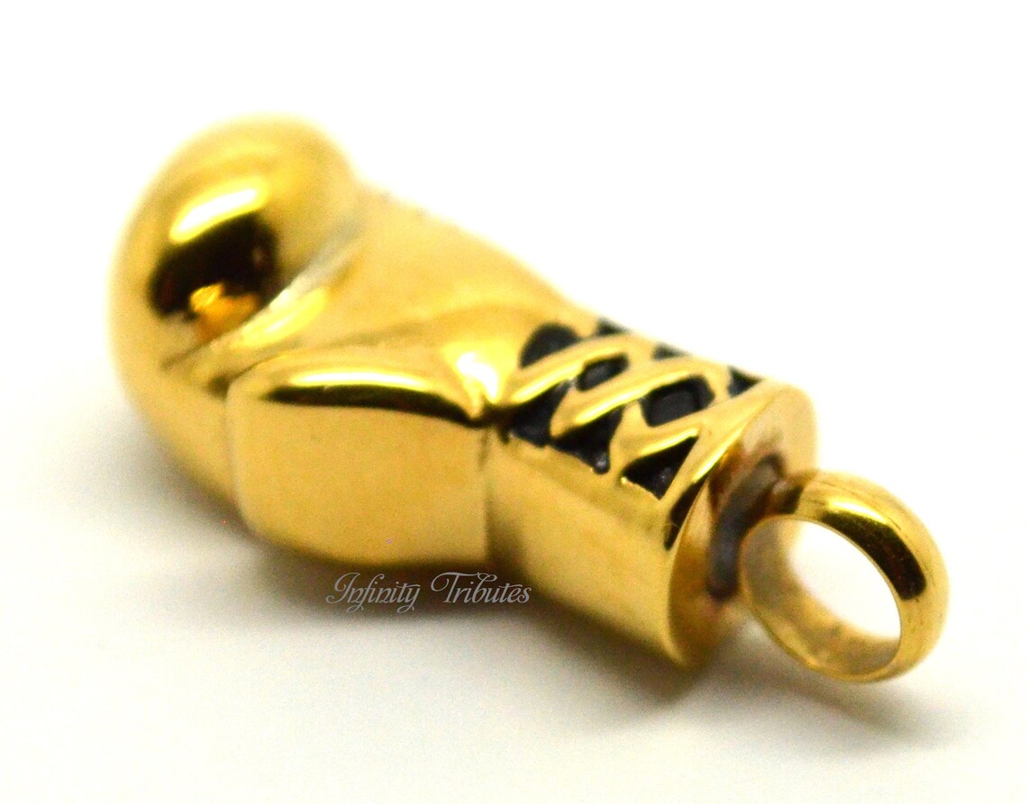 Boxing Glove Cremation Urn Necklace 24k Gold Plated Keepsake Etsy