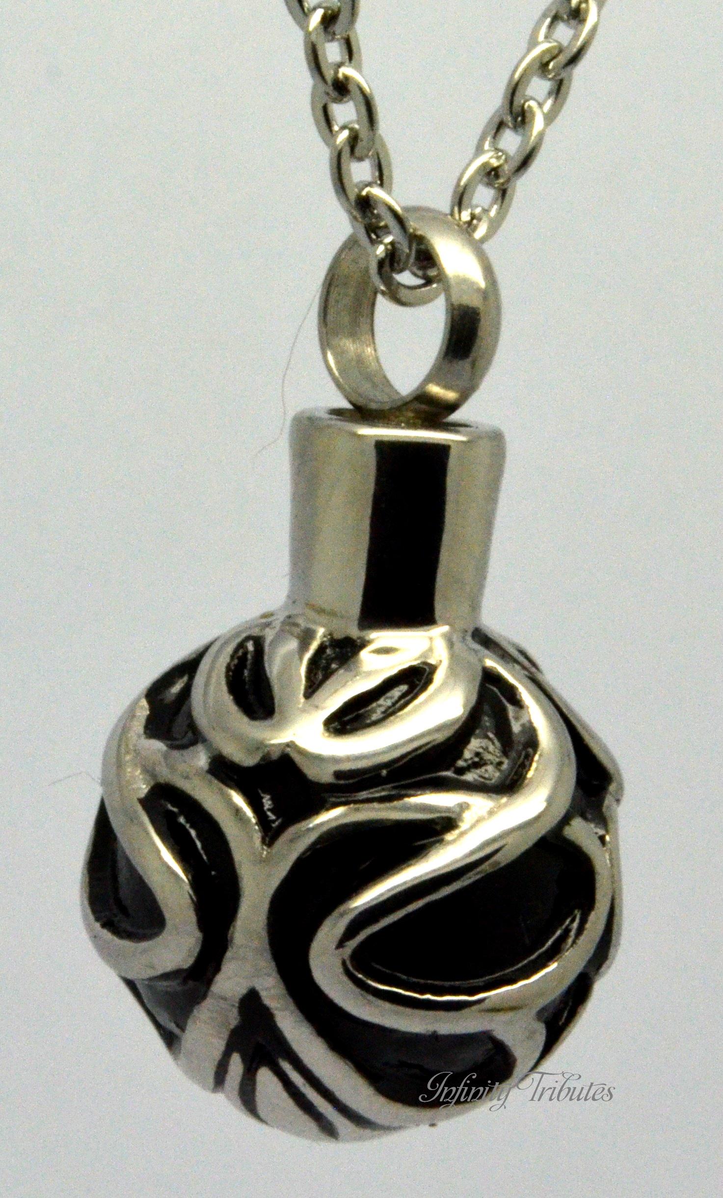 LiHiFG Ciondolo a Forma di urna commemorativa in Cristallo per Mettere Le Ceneri dei propri Cari Collana per cremazione ricordo per Le Donne