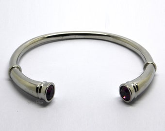 Cremation Urn Bracelet - Adjustable Cuff Keepsake Bangle Holds Ashes Fur Sand Twin/Double Filling Unique Funeral Vial UK Purple