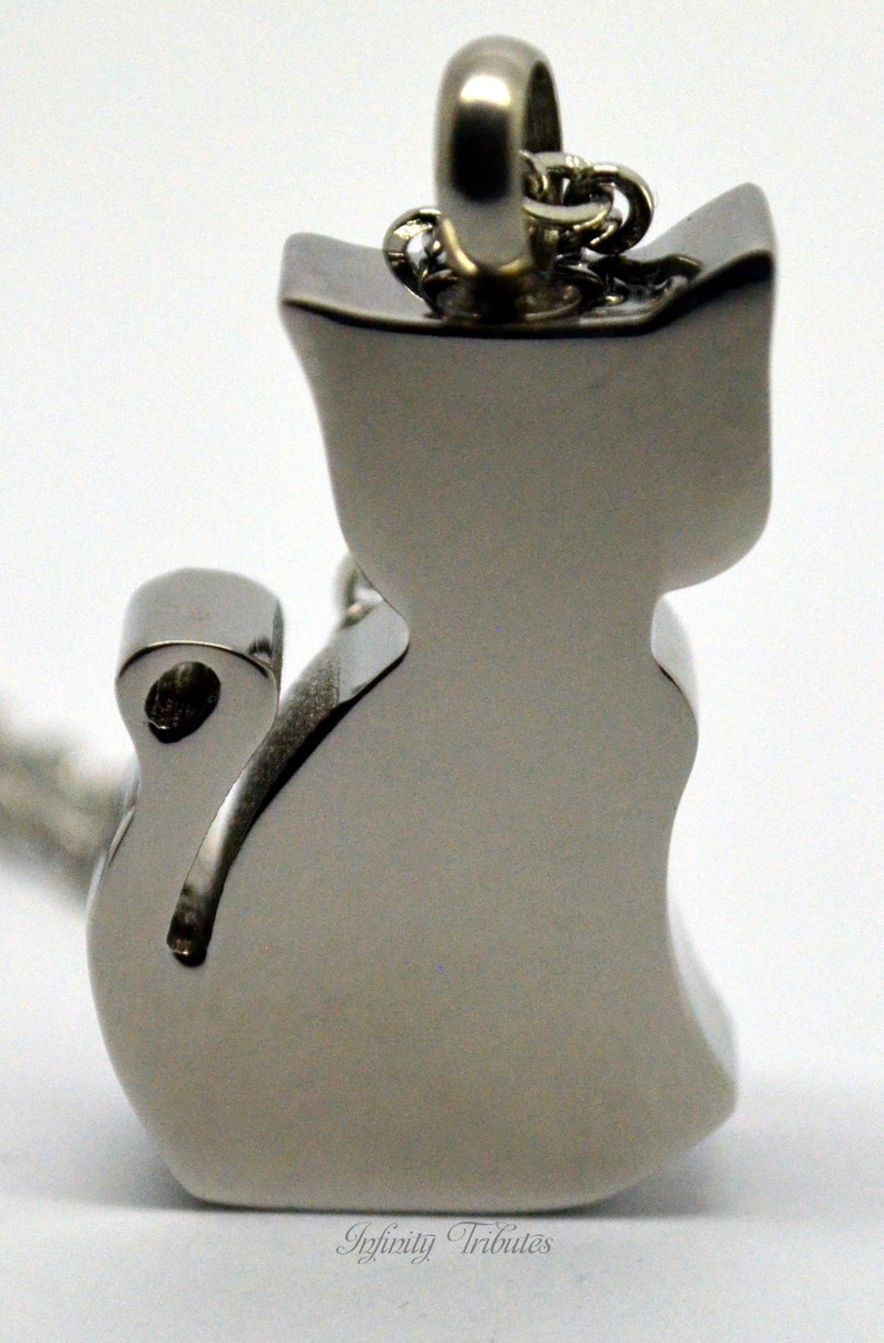 Keepsake Pendant Charm Cat Cremation Urn Necklace EngravingPersonalisedBespoke Unique Funeral Vial UK Holds Ashes Fur SandEarth etc