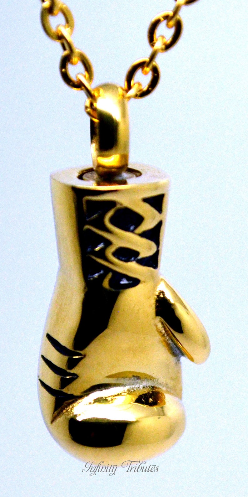 Boxing Glove Cremation Urn Necklace 24k Gold Plated Keepsake Etsy