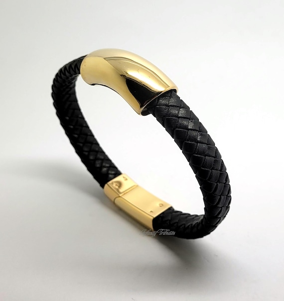 Oinsi Genuine Leather Cremation Bracelet With Stainless Steel Ash Tube - Memorial Jewelry For Men & Women (Black, 22") - View #12