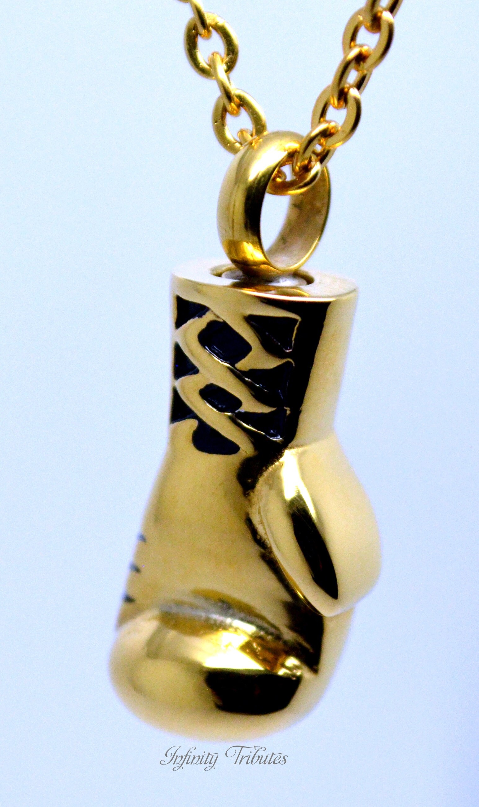 Boxing Glove Cremation Urn Necklace 24k Gold Plated Keepsake Etsy