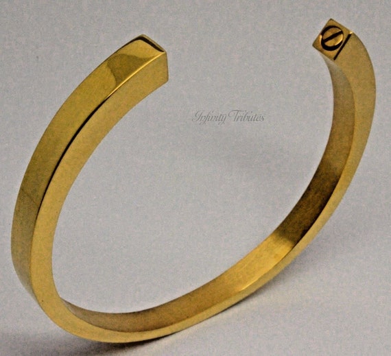 24k Gold Plated Cremation Urn Bracelet Cuff Keepsake Bangle Etsy