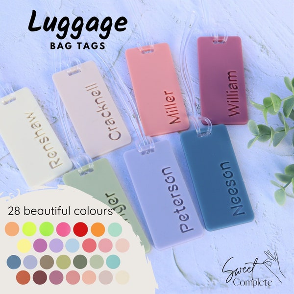 Personalised Luggage or Gift Tag - Custom Bag Tag - Gift Tag - Suitcase Tag - Blocky Name Tag