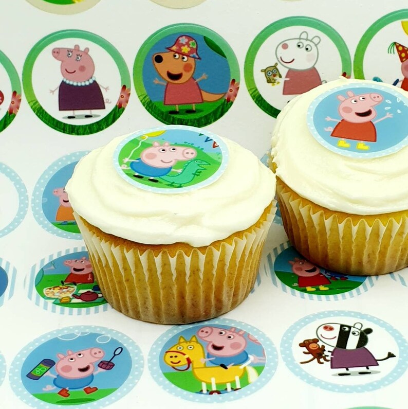 30 edible Peppa Pig and George Pig cupcake toppers Peppa Pig | Etsy