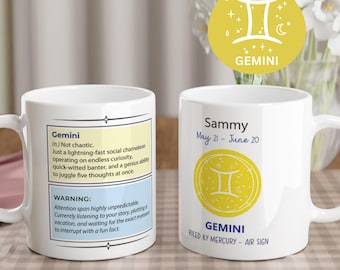 Funny Gemini Definition Mug | Quick-Witted Social Chameleon Gift | Zodiac Coffee Cup for Thinkers