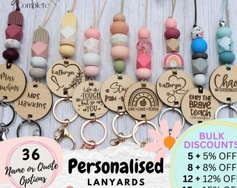 Teachers Quote Name Lanyard - Personalised Lanyard - Nurse Lanyard - Mental Health Quotes - Teacher Gift - Personalised gift