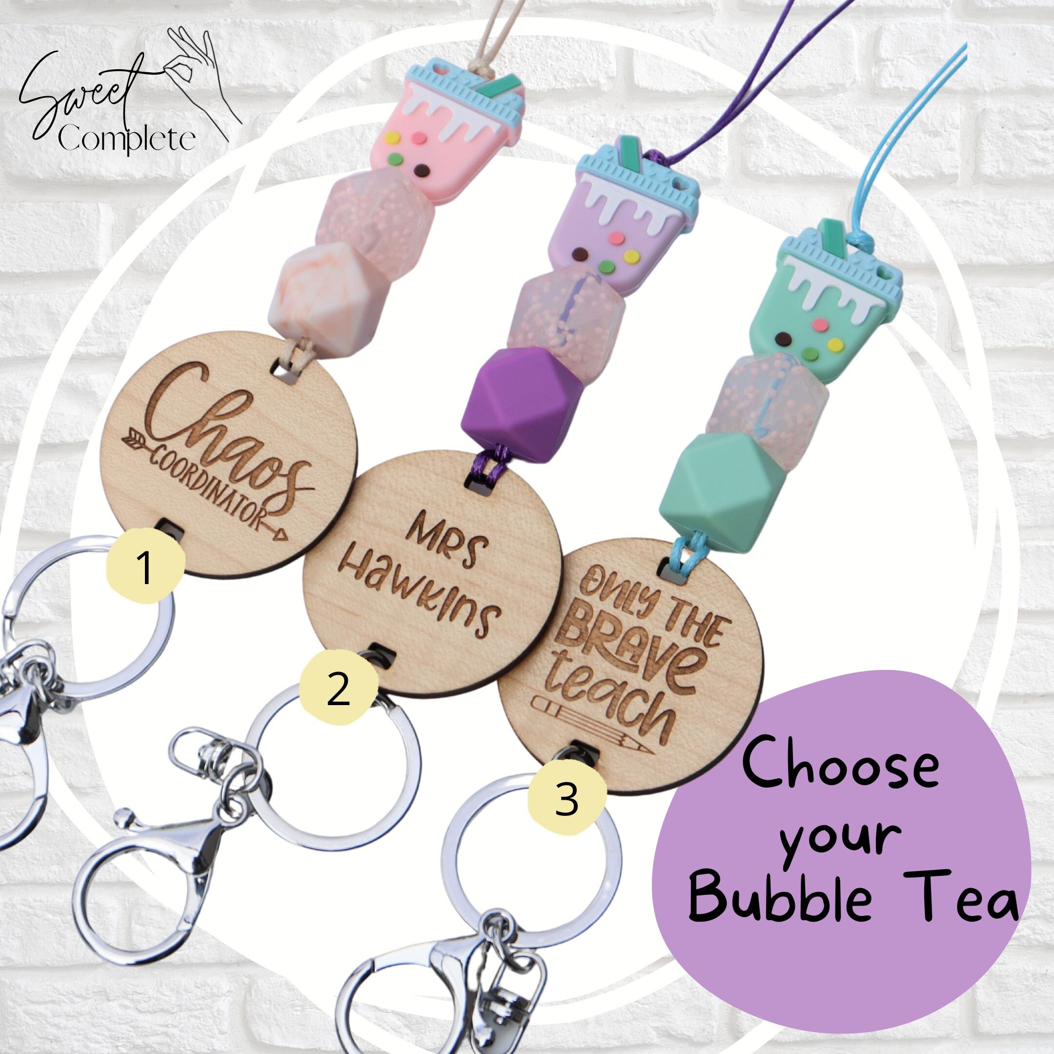 Bubble Tea Personalised Lanyard Boba Tea Lanyard Teachers Etsy