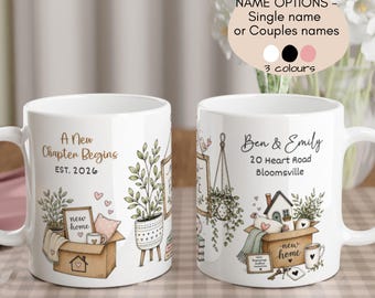 Personalized Housewarming New Home Mug - A New Chapter Begins - Custom Couples Gift