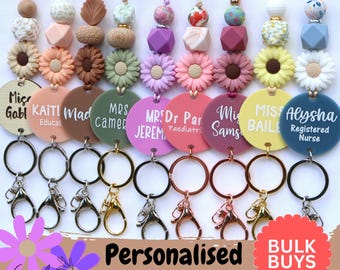 Daisy Name Lanyard - Personalised Nurse ID - Teacher - Custom Gift - Personalized - Educator