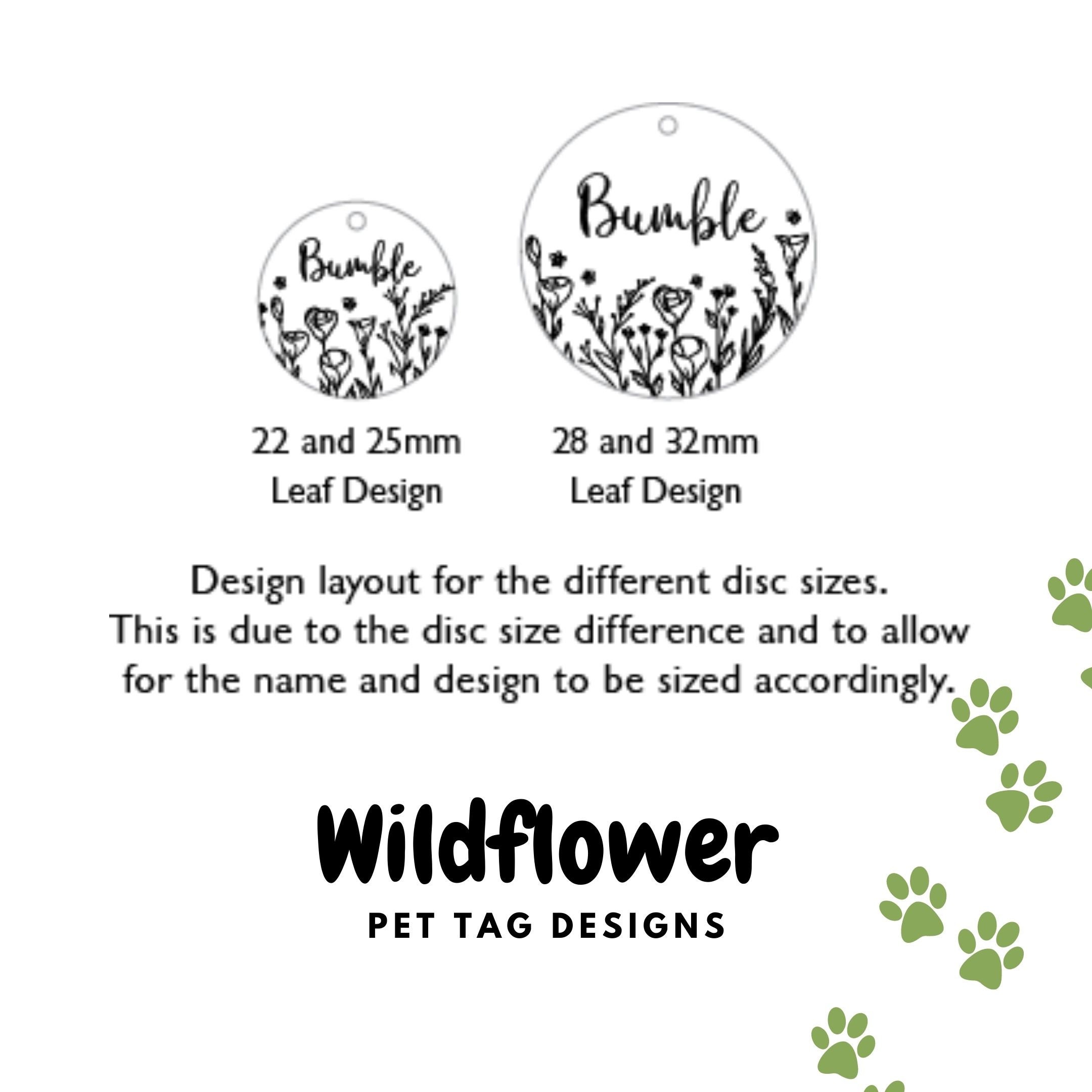 Personalised Wildflower Pet Name Tag Pet ID Tag Pet Gift Etsy Australia