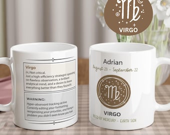 Virgo Definition Mug | High-Efficiency Strategist Gift | Zodiac Coffee Cup for Perfectionists, Analysts & Fixers