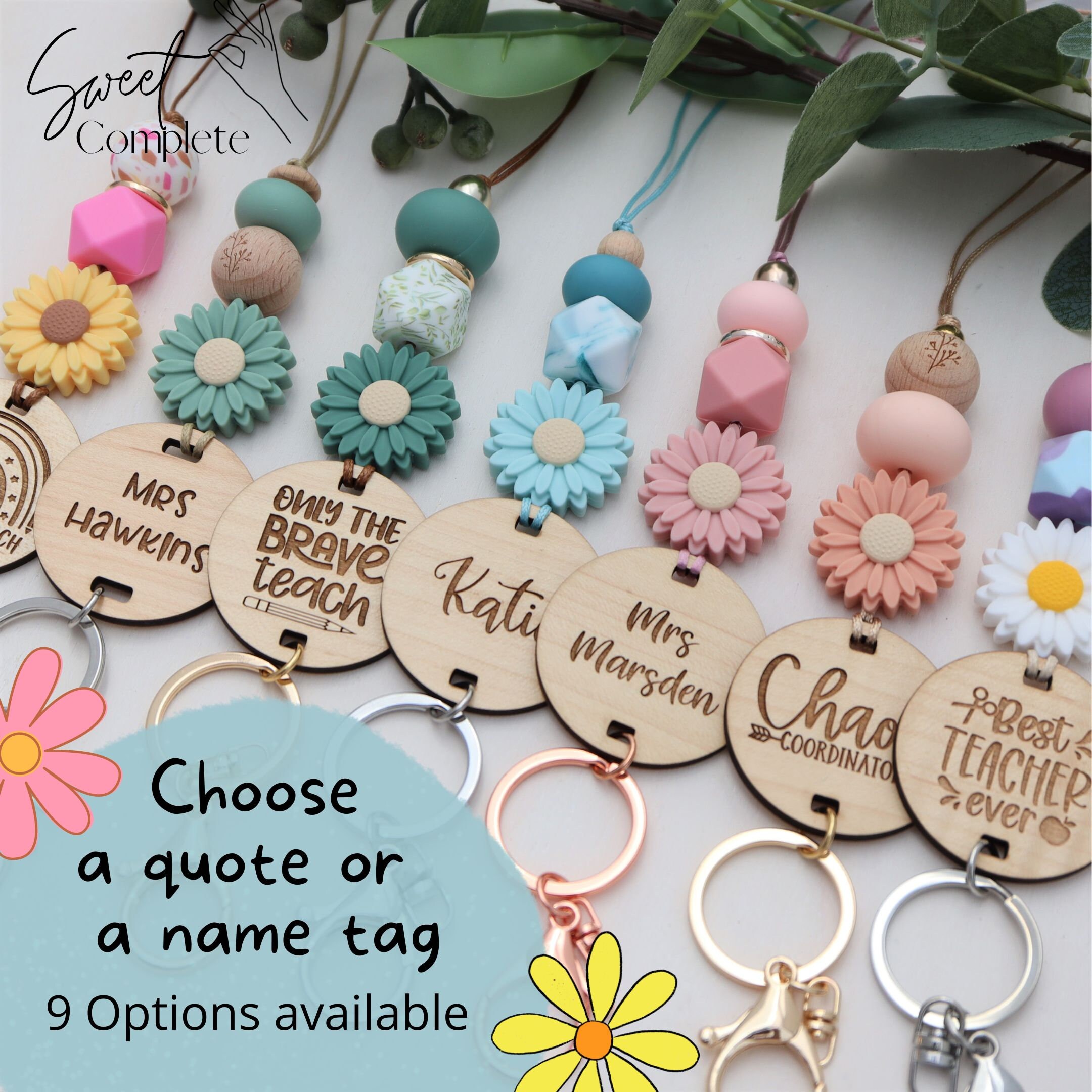 Daisy Personalised Lanyard Daisy Lanyard Teachers Lanyard Etsy Australia