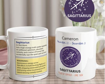 Sagittarius Definition Mug | Witty Zodiac Coffee Cup for Adventurers, Truth Seekers