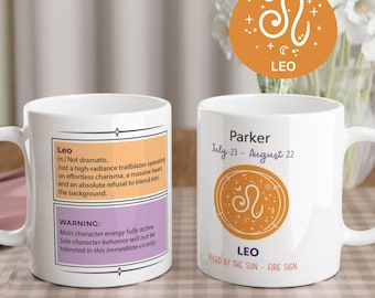 Leo Definition Mug | High-Radiance Trailblazer Gift | Zodiac Coffee Cup for Leaders, Performers & Bosses