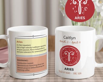 Aries Definition Mug | High-Velocity Trailblazer Gift | Zodiac Coffee Cup for Passionate Leaders & Bosses