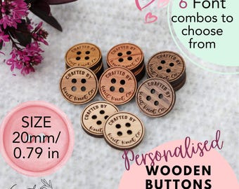 Product Tags - Wooden Buttons - Craft Labels  - Macrame - Clothing - Knitting - Crochet