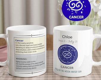 Cancer Zodiac Mug | Loyal Sanctuary Builder, Intuitive Empath Coffee Cup