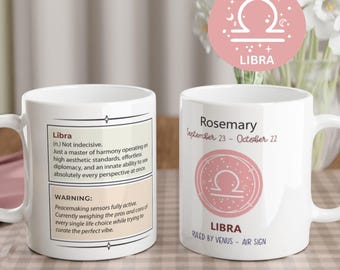 Libra Zodiac Definition Mug | Funny Astrology Coffee Cup | Harmony Diplomat Gift